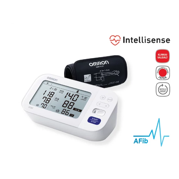 Omron M6 Comfort Intellisense felkaros vérnyomásmérő AFib üzemmóddal – 360° pontosság