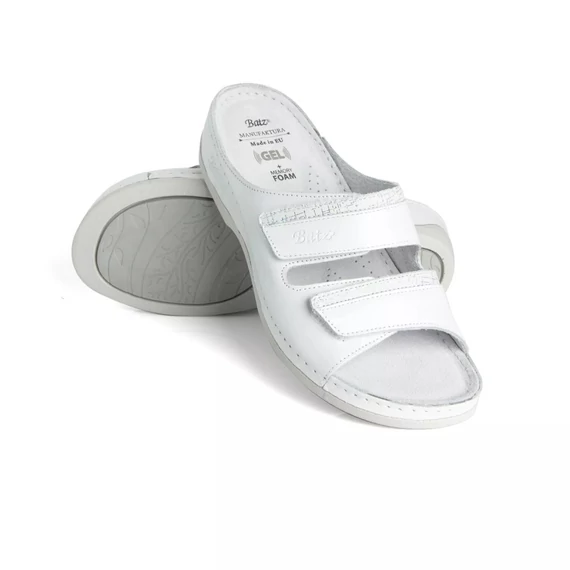 BATZ REA FEHÉR-MIX NŐI BŐR PAPUCS 36-41