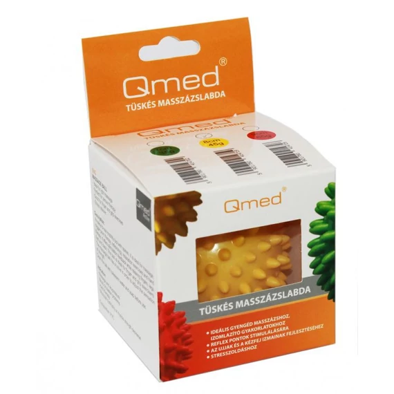 QMED Tüskés masszázslabda 8cm sárga